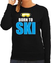 Bellatio Decorations Apres-ski sweater / trui Wintersport Born to ski - dames - zwart XS