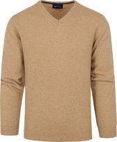 Suitable Pullover Wol V-Hals Beige - Maat XXL - Heren