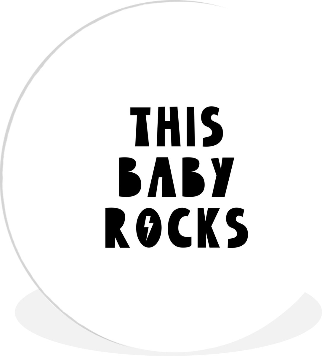 Wandcirkel kids - Quotes - This baby rocks - Baby - Kinderen - Spreuken - Kinderkamer decoratie - Wandcirkel babykamer - 60x60 cm - Kunststof