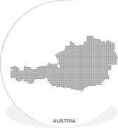 WallCircle - Wandcirkel ⌀ 150 - Illustratie van Oostenrijk in punten - Ronde schilderijen woonkamer - Wandbord rond - Muurdecoratie cirkel - Kamer decoratie binnen - Wanddecoratie muurcirkel - Woonaccessoires