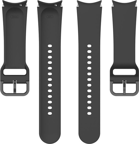 Bracelet en Siliconen pour Samsung Galaxy Watch 4, Watch 4 Classic, Watch 5 et Watch 5 Pro - taille M/L - noir