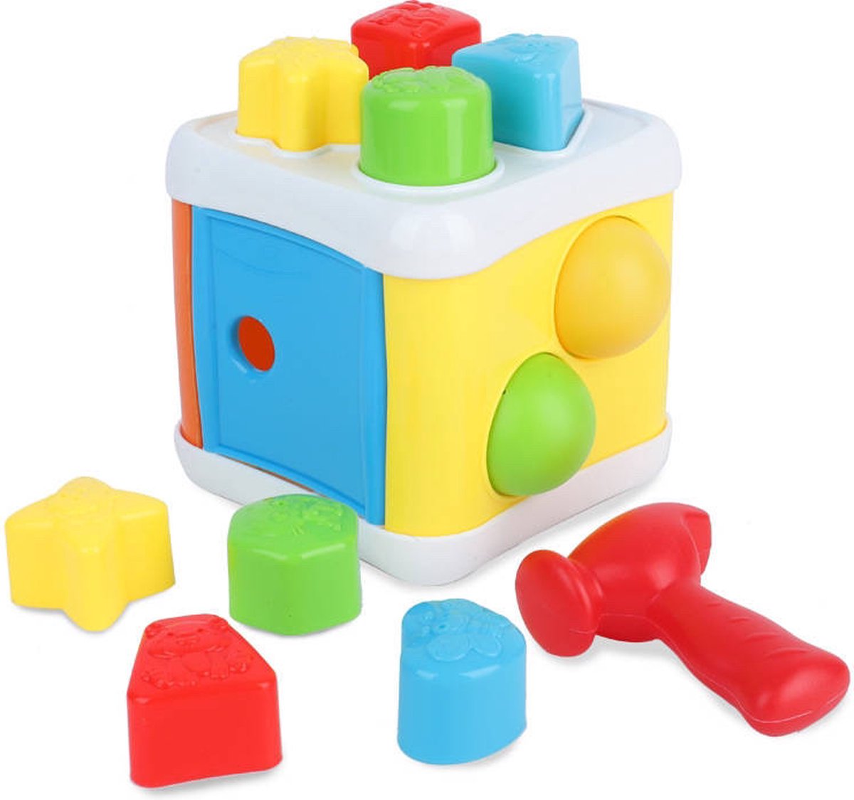 Baby vormpjes - Activiteiten kubus - Kubus sorteerspel - educatief - leerspel - vormenstoof - geometrische vormen - blokken - speelblokken - babyspeelgoed - blokkendoos