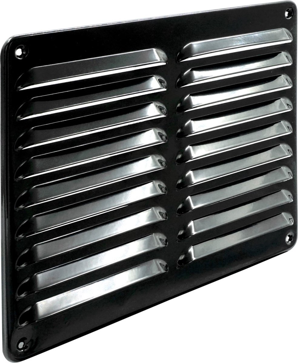 WEHA schoepenrooster opbouw, aluminium 245x195mm - zwart (24012520 ZW)