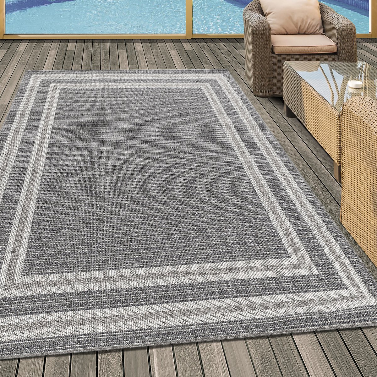 Muratap Aruba - Buitenkleed - Weerbestendig Vloerkleed - In & Outdoor - Grijs