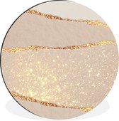 WallCircle - Wall Circle - Wall Circle - Glitter - Luxe - Gold - Abstrait - Aluminium - Dibond - 90x90 cm - Intérieur et Extérieur