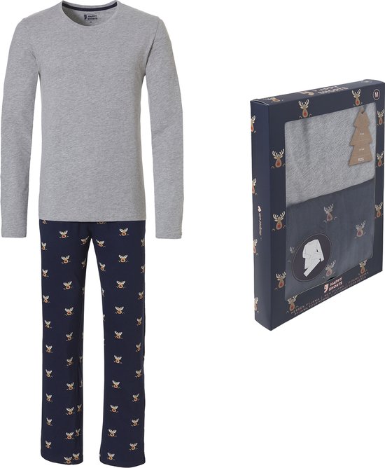 Happy Shorts Heren Kerst Pyjama Set Shirt + Pyjamabroek Rudolph Giftbox -  Maat L | bol.com