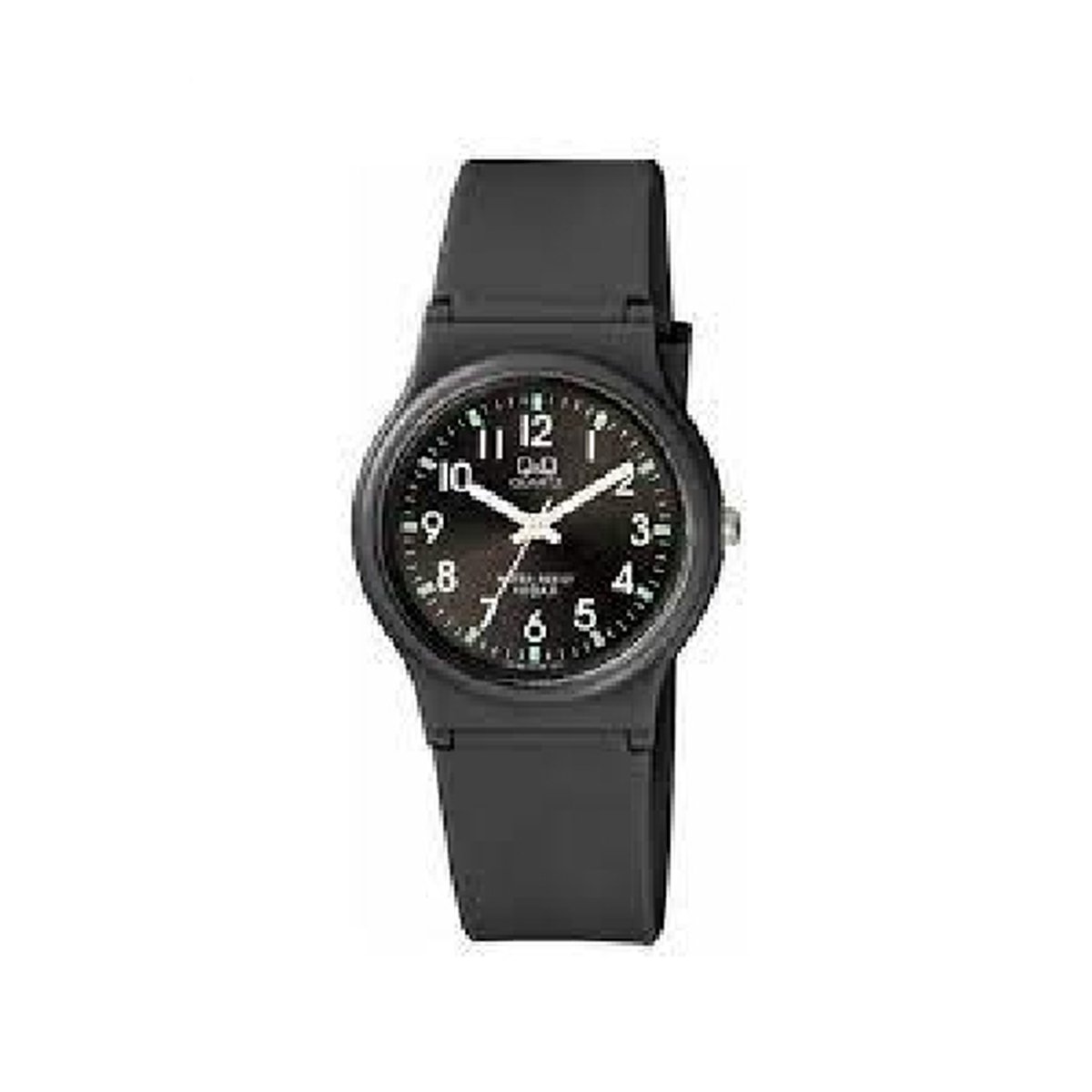 QQ VP46J038Y - Horloge - Sport - Analoog - Dames - Vrouwen - Plastic band - Rond - Cijfers - Kunststof - Zwart - Groen - Wit - 10 ATM