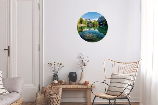 WallCircle - Cercle Mural - Cercle Mural - Water - Montagnes - Rochers - Aluminium - Dibond - 30x30 cm - Intérieur et Extérieur