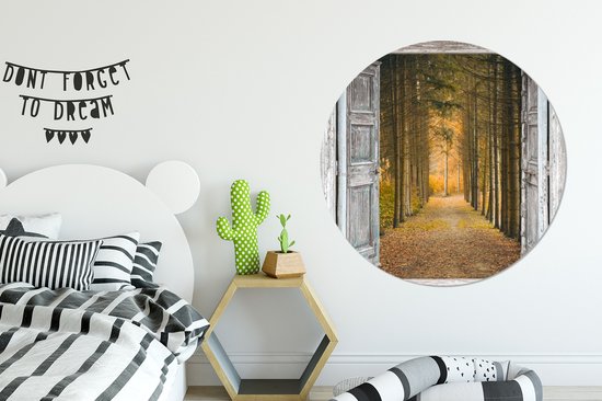 WallCircle - Cercle Mural - Cercle Mural - Forêt - Automne - Transparent - Aluminium - Dibond - 120x120 cm - Intérieur et Extérieur XXL
