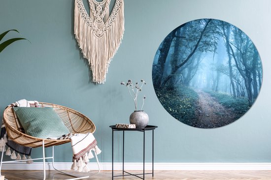 Wall Circle - Wall Circle Indoor - Arbres - Nature - Brouillard - 140x140 cm - Décoration murale - Peintures Ronds