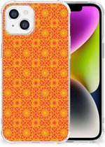 Hoesje ontwerpen Geschikt voor iPhone 14 Telefoon Hoesje met doorzichtige rand Batik Orange