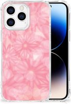 Telefoon Hoesje iPhone 14 Pro Case Anti-shock met transparante rand Lente Bloemen
