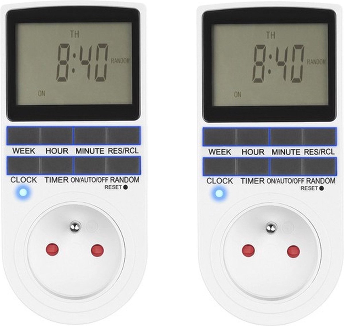 QualiPro Digitale tijdschakelaar - Voordeelset 2 Stuks - Digitale Programmeerbare Timer - Aan/Uit Timer - Met LCD scherm