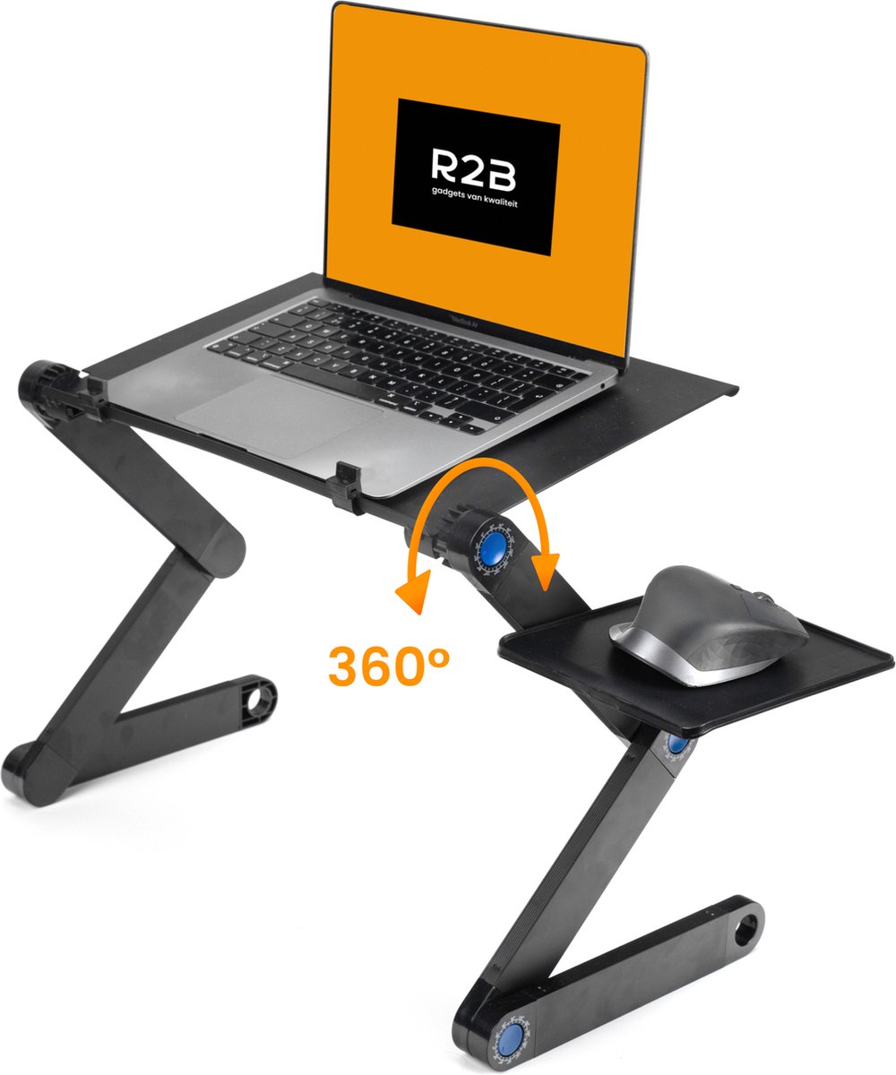 R2B® Laptoptafel Verstelbaar en Opvouwbaar - Model Tilburg - Laptop standaard Verstelbaar - Laptopstandaard - Laptopverhoger