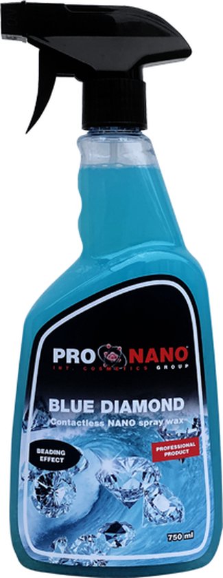 Foto: Pronano pro nano blue diamond wax 750ml auto wax een extreme hydrofobiciteit waardoor een parelend waterdruppel effect ontstaat 