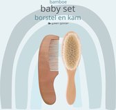 Baby Borstel - Baby Verzorginsset - Baby Kam - Baby Setje - Baby Manicureset - Baby borstel en kam - Houten Baby Kam