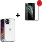 iPhone 12 / 12 Pro Hoesje - Transparant - iPhone 12 / 12 Pro Screenprotector - iPhone 12 / 12 Pro Hoesje Siliconen Case + 2xFull Tempered Glass
