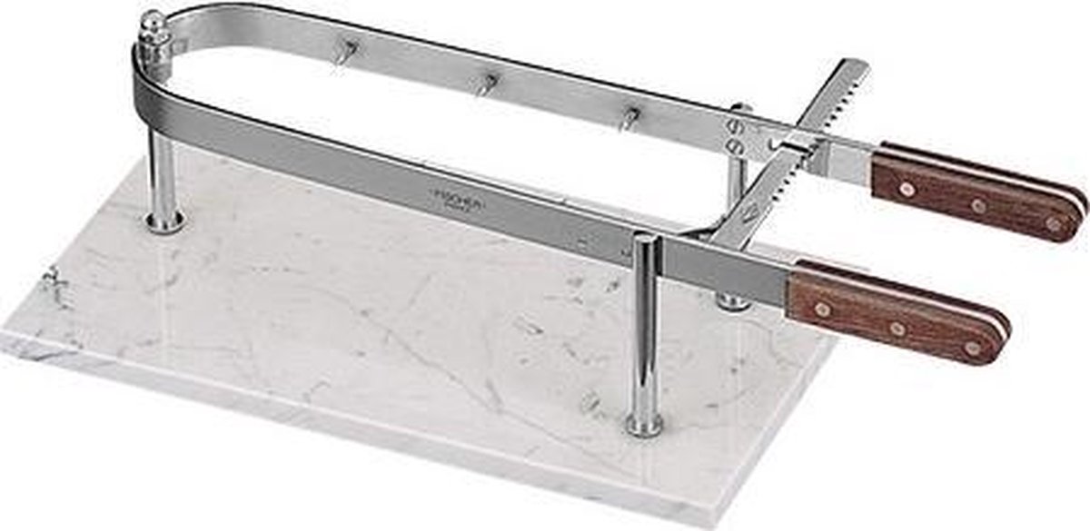 Hamklem RVS met marmer plateau van 45x27cm