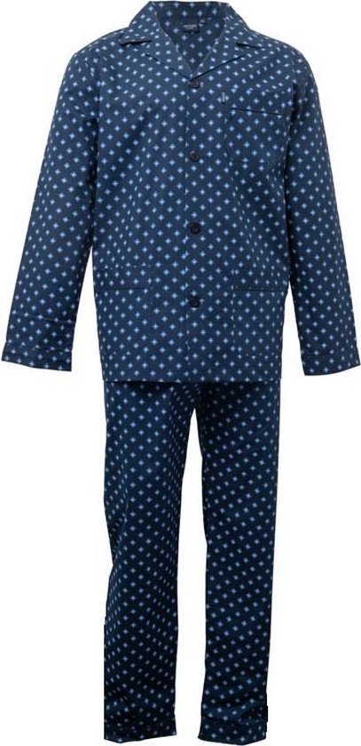 heren doorknoop pyjama katoen blue maat XL (54)