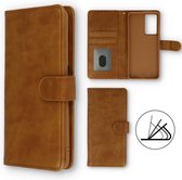 HB Hoesje Geschikt voor Samsung Galaxy A32 4G Bruin - Luxe Kunstlederen Portemonnee Book Case