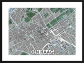 Den Haag - stadskaart | Inclusief strakke moderne lijst| stadsplattegrond | poster van de stad| 40x30cm