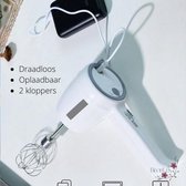 BrenLux - Handmixer - Mixer - Keukenmixer - Draadloze mixer - Krachtige mixer - Oplaadbare mixer - USB keukenmixer - Mobiele mixer - Mixer voor op reis - Makkelijke mixer - 2 STUKS  kloppers 