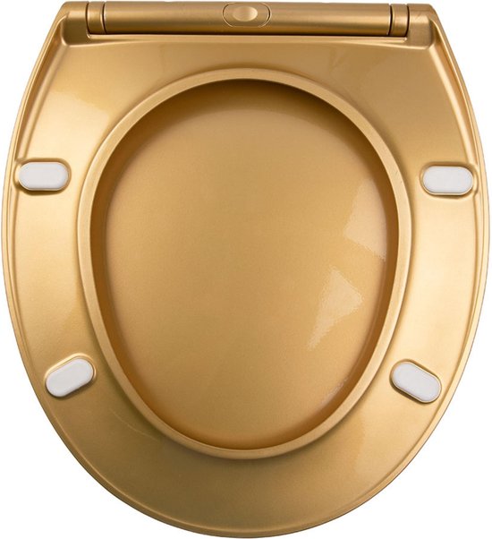 SpoilD - Gouden Toiletbril /goud kleur - O Shape - Soft Close WC bril - 1-  Click... | bol.com