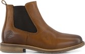 Travelin' Macau - Leren Chelsea schoen - Dames enkellaars - Cognac Bruin Leer - Maat 39