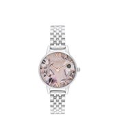 Olivia Burton Semi Precious Flower Silver Watch - Dameshorloge - OB16SP07 - RVS - Zilver - Bloemen - 30 MM