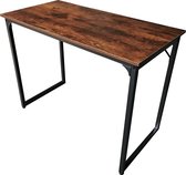 Bureau Stoer - laptoptafel - computertafel - zwart metaal vintage bruin