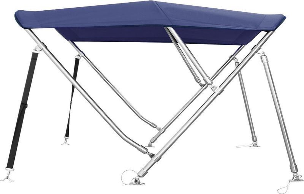 3 Boog RVS Biminitop Zonnetent H137 cm BLAUW Breedte 284-300 cm