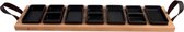 Borreltray 69 cm 7-vaks met schaaltjes zwart