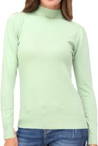 Mira High Collar Top Mint . T-shirt Dames - Shirt Dames  Shirt Lange Mouwen Dames