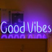 Retro Neon Verlichting – Good Vibes Design – Blauw