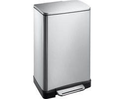 EKO - E-Cube pedaalemmer 30 liter - Stainless steel Plastic - mat RVS - Prullenbak