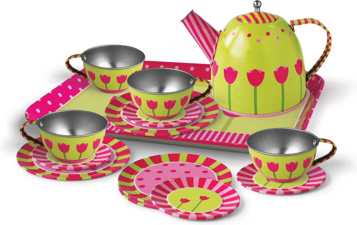 Simply for kids Metalen theeservies in koffertje