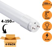 Proventa Longlife LED TL lampen 150 cm incl. starter - Koud wit 6500K - 4 x LED TL T8 buis 150 cm