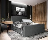 Elektrische Boxspring Manhattan - Inclusief 7-comfortzones pocketveringmatras - Antraciet - 140x200 cm