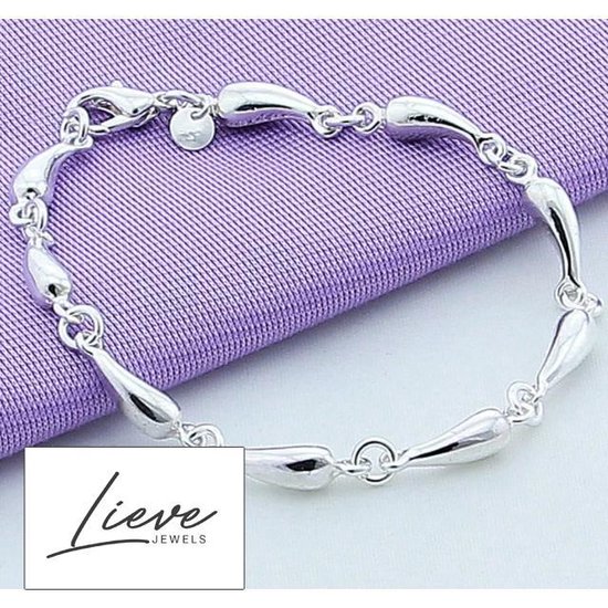 Armband - Water Drop Luxe - 925 Sterling Zilver - 19cm - Dames - Lieve Jewels - Lieve Jewels