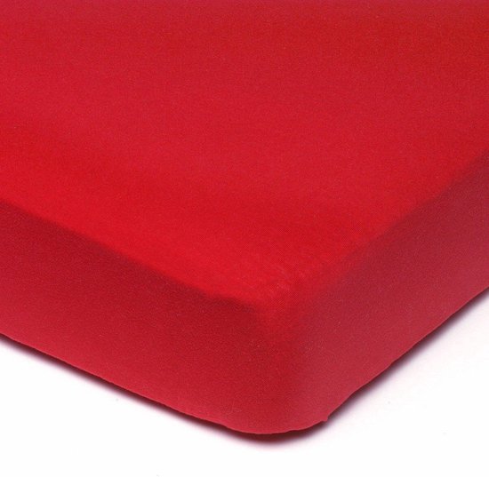 Hoeslaken Jersey - 180x200 cm - Rood - Verbeter je nachtrust met dit Jersey hoeslaken !!