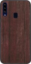 ADEL Siliconen Back Cover Softcase Hoesje Geschikt voor Samsung Galaxy A20s - Hout Design Bruin