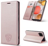 Samsung A42 Hoesje met Anti Skim Bescherming - Pasjes Bookcase RFID Beschermd - Roze