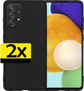 Samsung A52 Hoesje Siliconen - Samsung Galaxy A52 Case - Samsung A52 Hoes Zwart - 2 Stuks