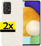 Samsung A52 Hoesje Siliconen - Samsung Galaxy A52 Case - Samsung A52 Hoes Wit - 2 Stuks