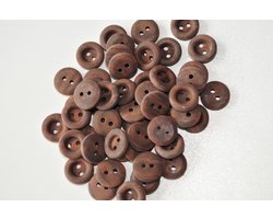 Mooie Bruine hout kleur 2 gaats knoop. Doorsnede 12mm. Zakje van 50 stuks.