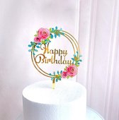 Akyol - Happy Birthday taart prikker - Verjaardagstaart prikker - Goud - Decoratie - Party - Feest - Verjaardag - Taart versiering - Happy Birthday