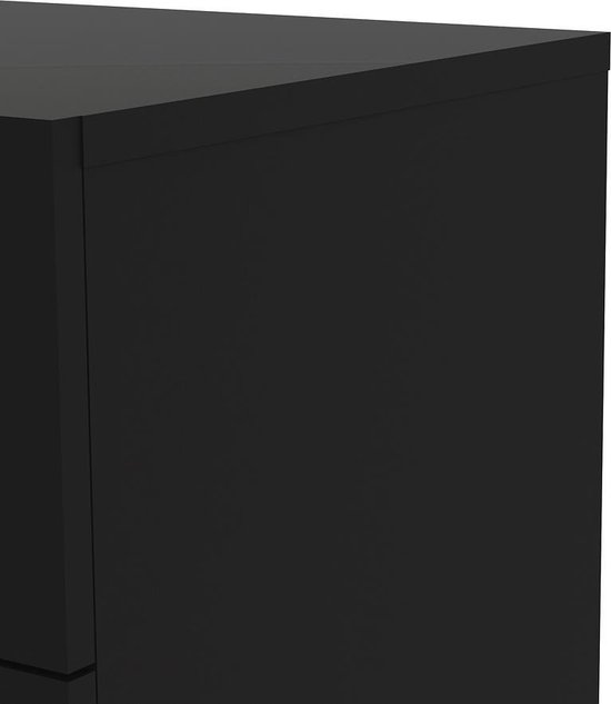 Commode Petra à 4 tiroirs, noir mat.