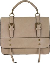 Vintage look crossbody handtas Qischa beige taupe