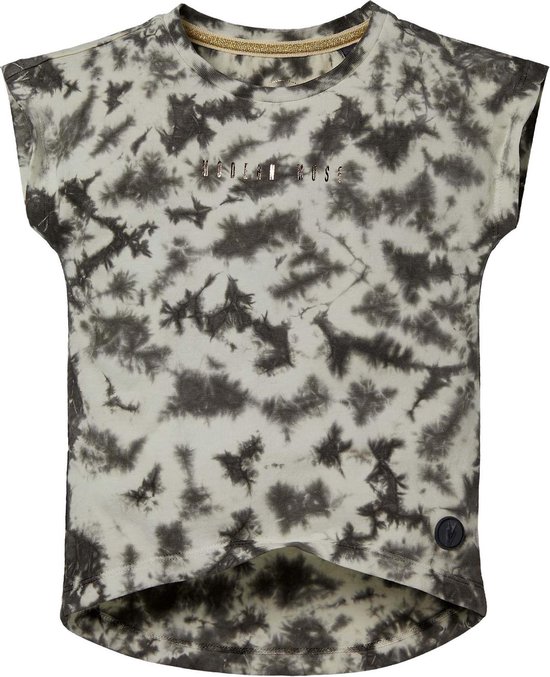 Levv shortsleeve Nindy shirt staal grijs ty dye print voor meisjes - maat 110