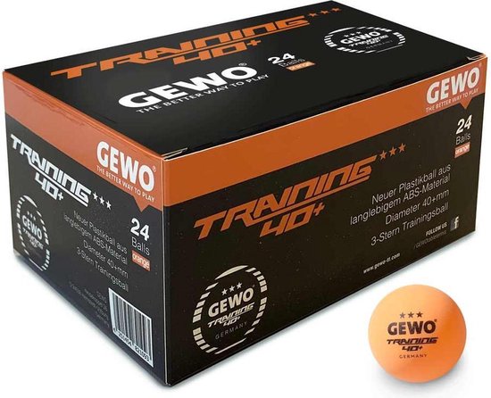 Gewo Balles de tennis de table Training Balls 3 * - Boite de 24 balles - Orange